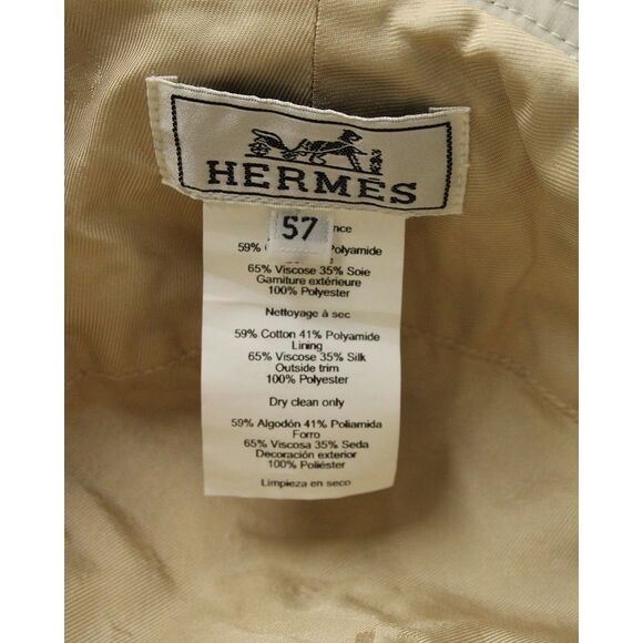 Hermes Bob RIde Bandana Bucket Hat in Cream Polyamide - Picture 4 of 7